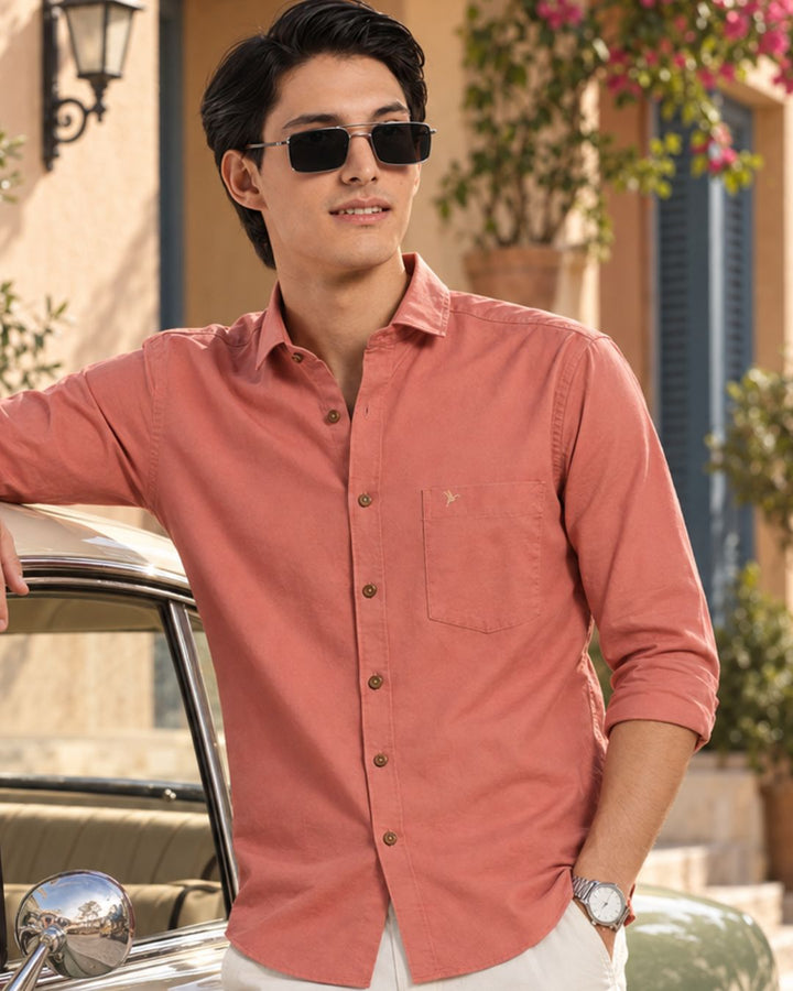 Dawn Orange Solid - Full Sleeve Shirt
