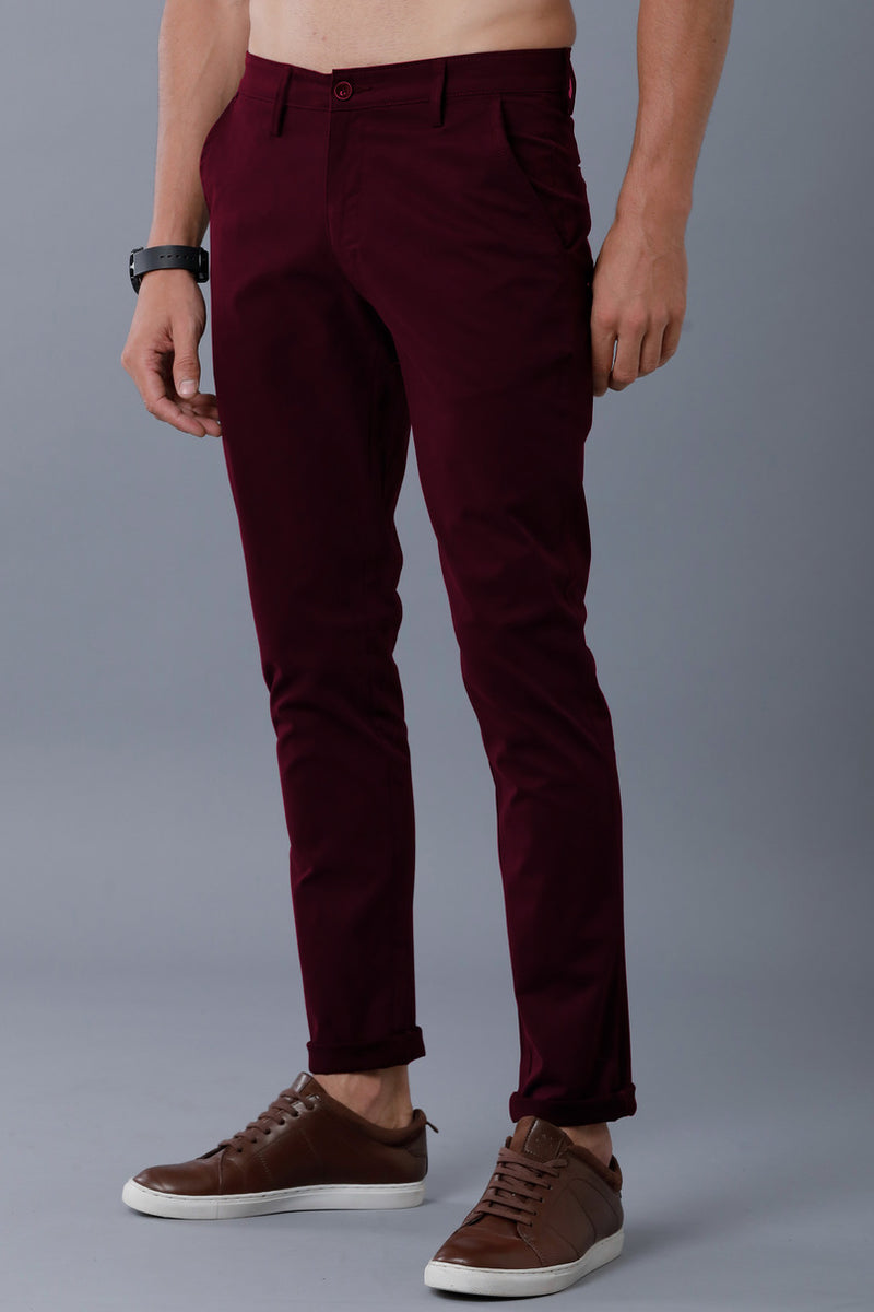 Wine Red - 2 way stretch - COTTON PANT