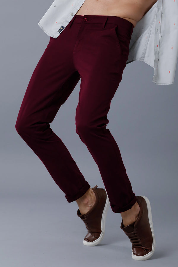 Wine Red - 2 way stretch - COTTON PANT
