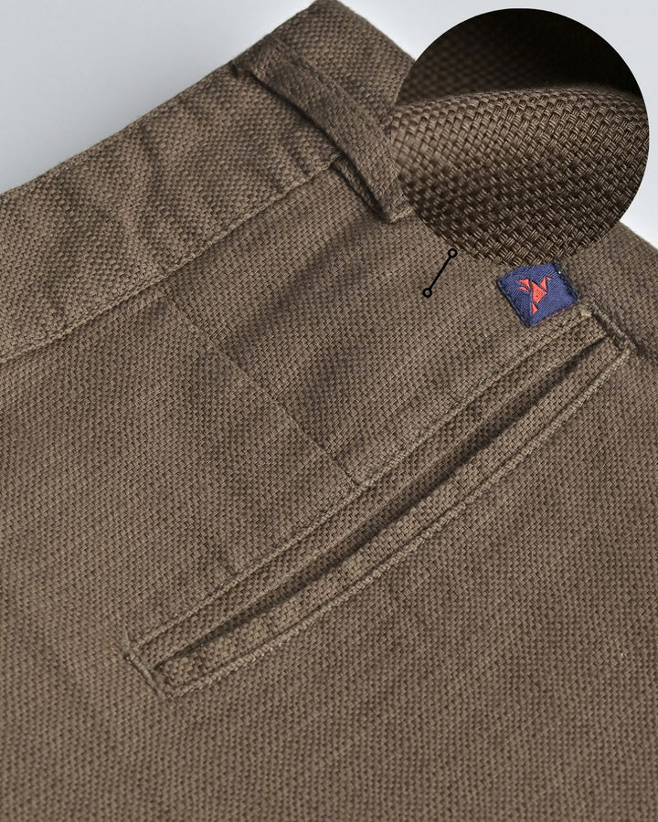 Brown Basket Weave - Dobby Pant