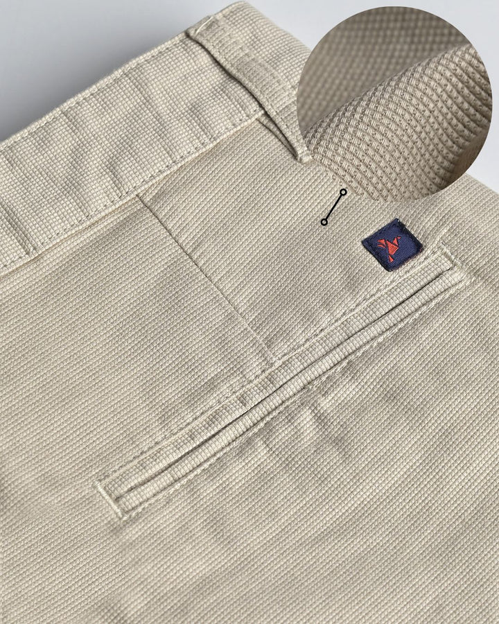 Cream Mini Weave - Dobby Pant