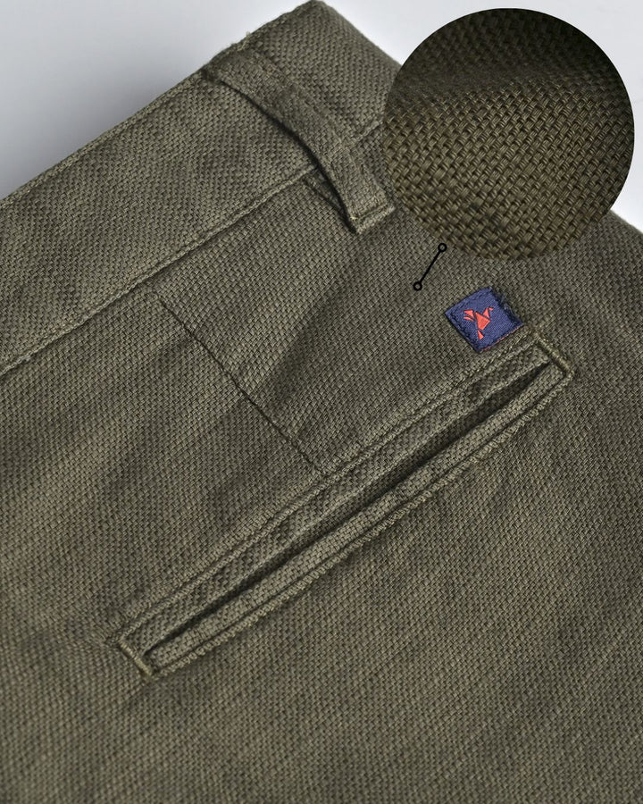 Forest Green Basket Weave - Dobby Pant