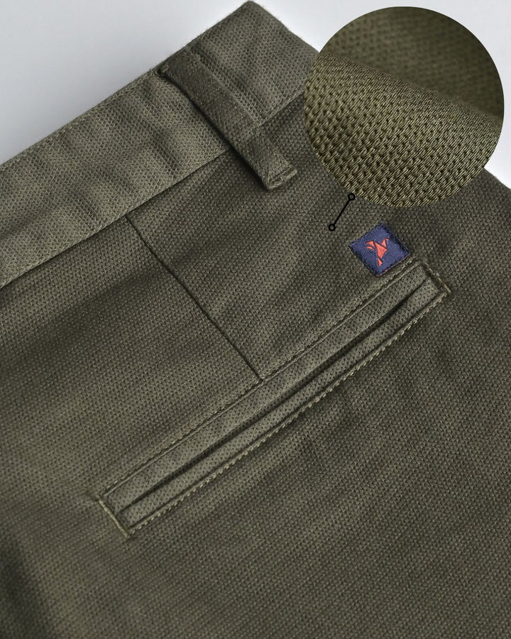Dark Olive Grid Weave - Dobby Pant