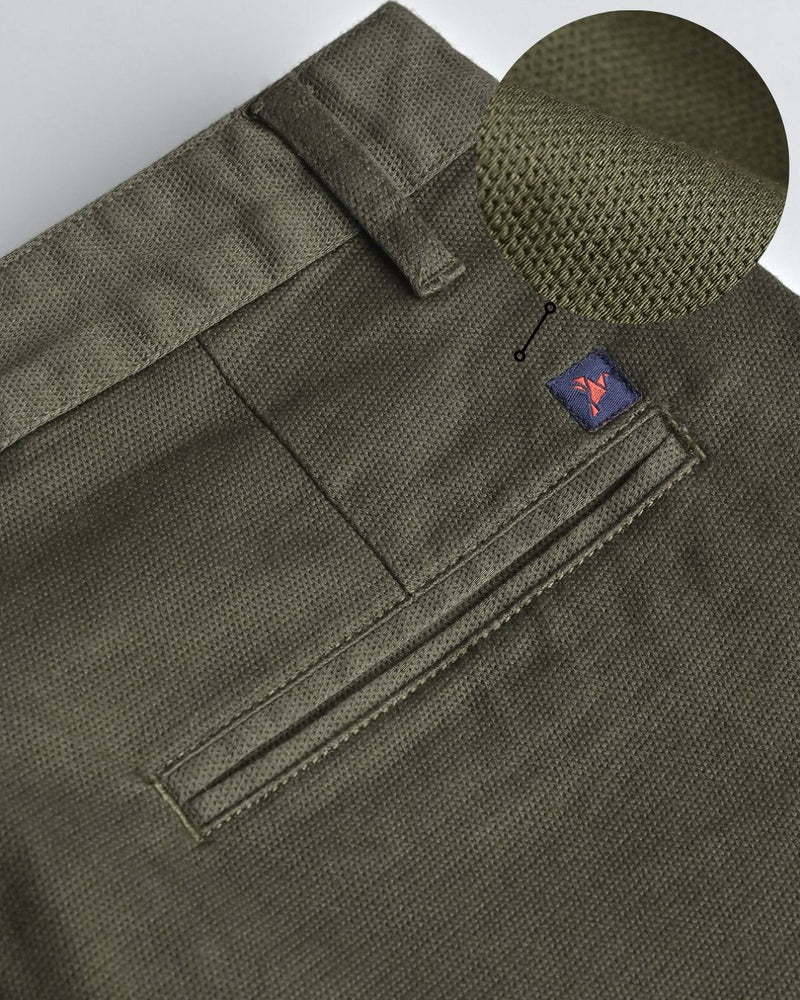 Dark Olive Grid Weave - Dobby Pant