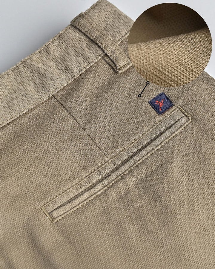 Dark Cream Grid Weave - Dobby Pant