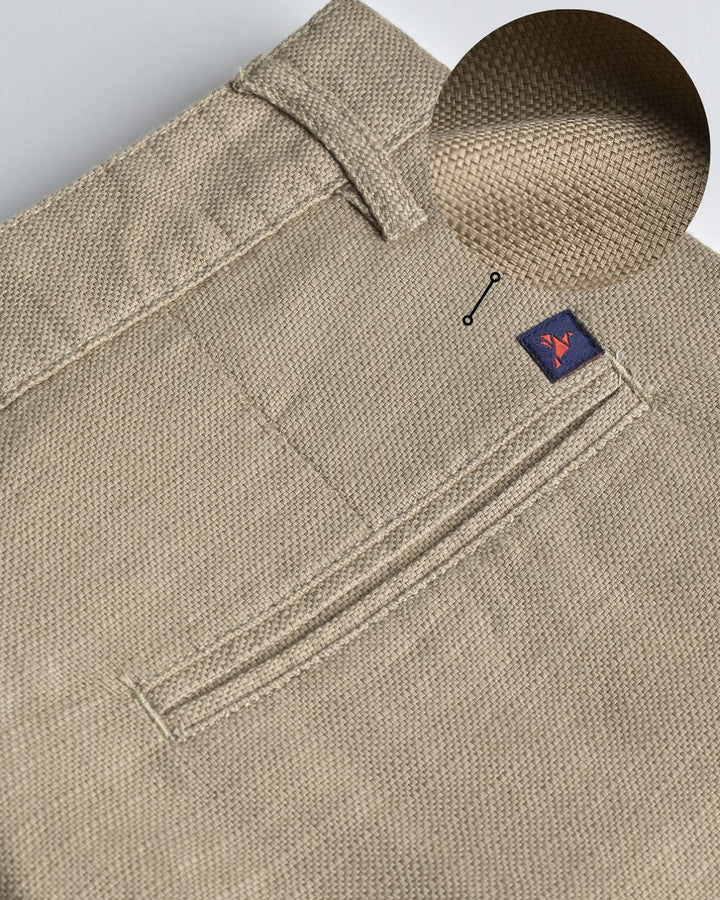 Dark Cream Basket Weave - Dobby Pant