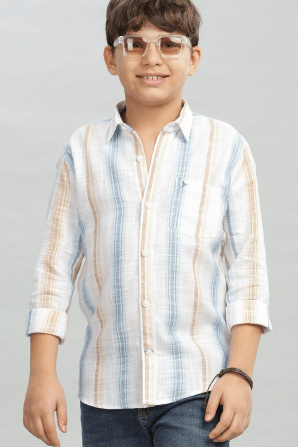 KIDS - Glacier Blue Stripes -Stain Proof Shirt