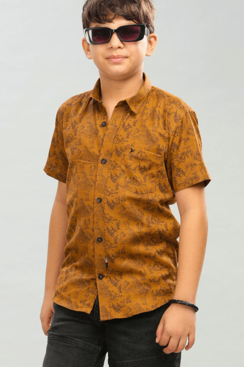 KIDS - Golden Desert Print - Half-Stain Proof Shirt