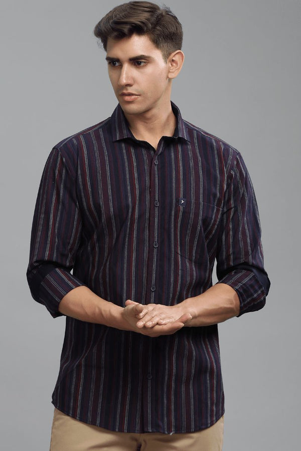Navy Red Vertical Stripes - Full-Stain Proof