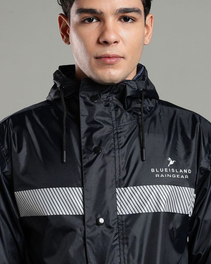 Navy Reflector - Rain Jacket with Pant and Mobile Pouch
