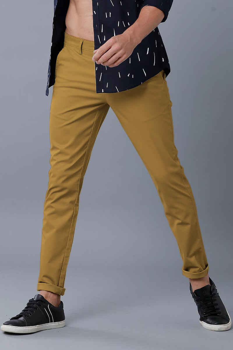 Mustard Khaki - 2 way stretch - COTTON PANT
