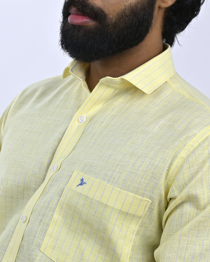Spring Yellow Stripes -Full-Bamboo Linen