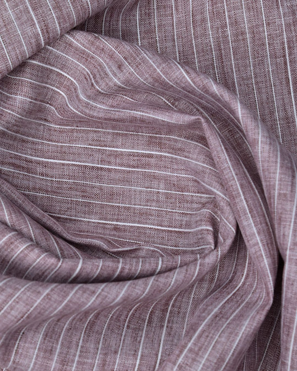 Dark Brown Mini Stripes -Full-Bamboo Linen