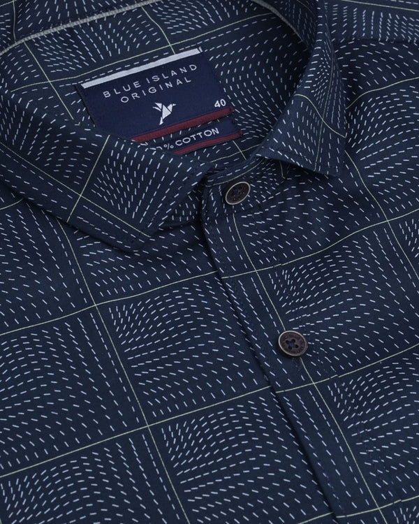 Blue Pin Print -Full-Stain Proof