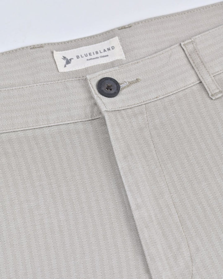 Cream Arrow Stripes - 2 way stretch - COTTON PANT
