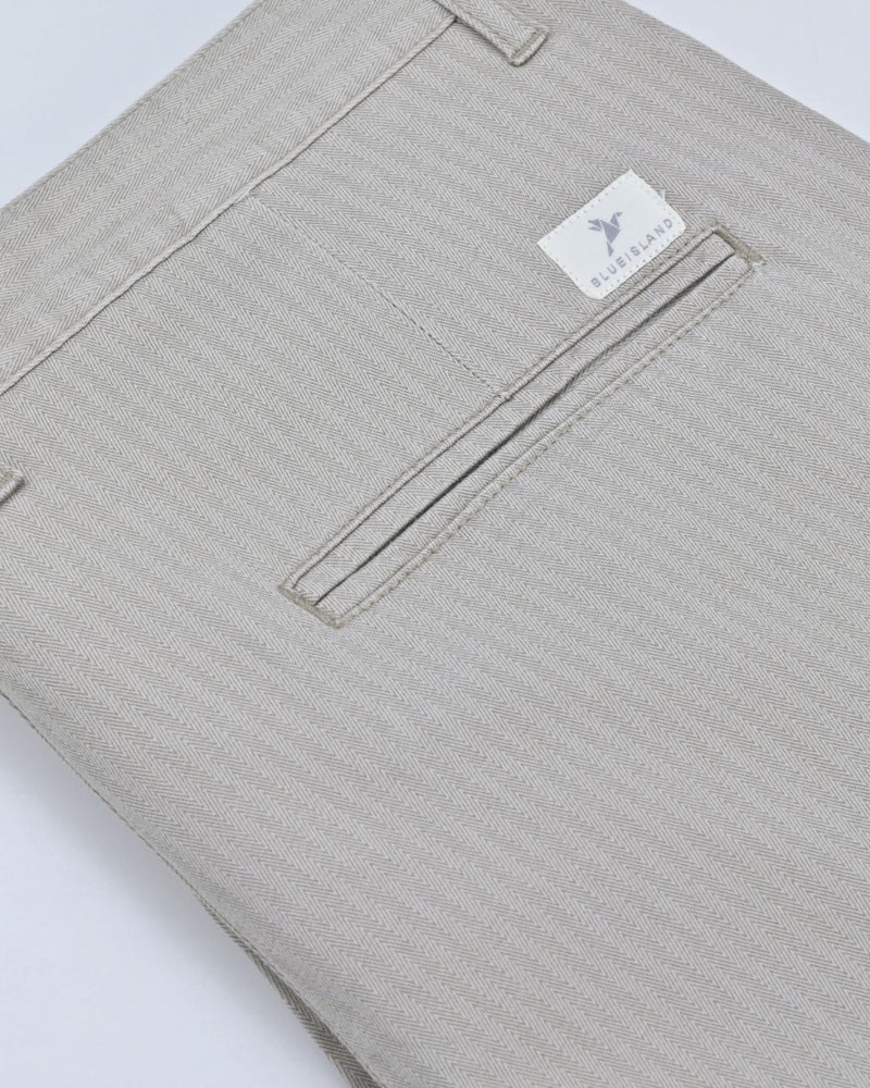 Cream Arrow Stripes - 2 way stretch - COTTON PANT