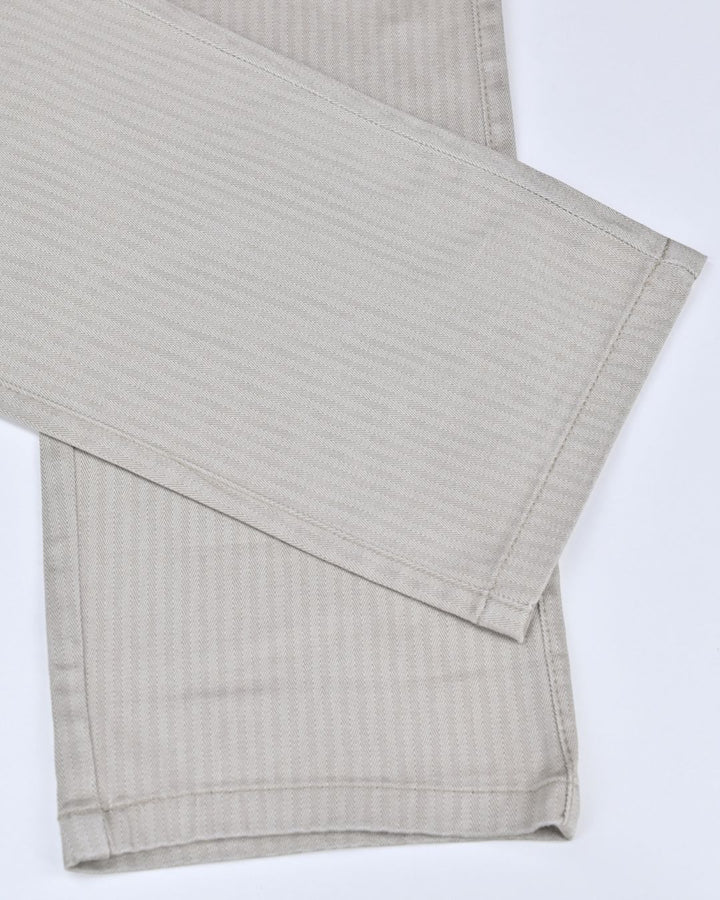 Cream Arrow Stripes - 2 way stretch - COTTON PANT