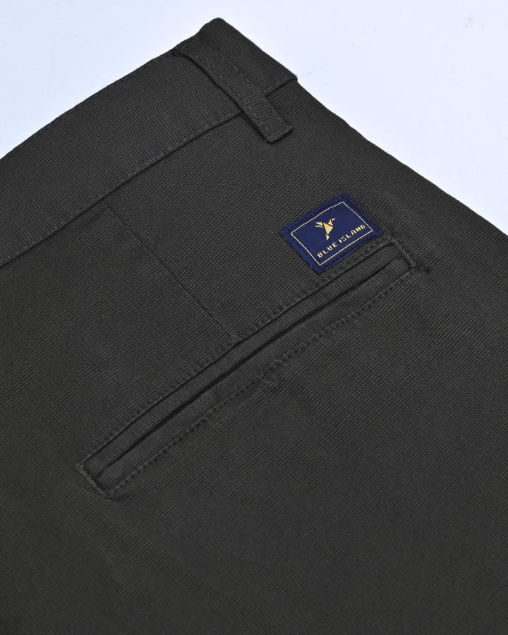 Dark Green Mini Weave - Dobby Pant