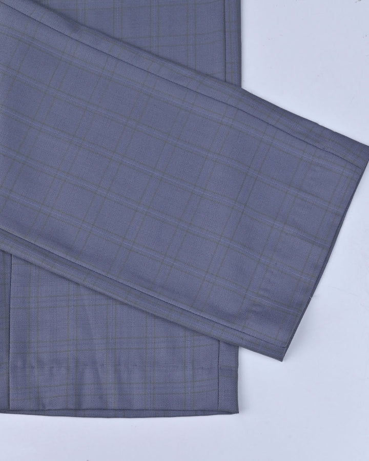 Bluish Grey Coloured Checks - Wrinkle free Formal Pant