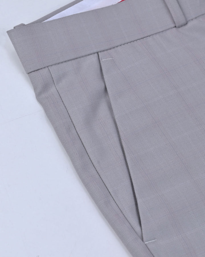 Dusty Cream Coloured Checks - Wrinkle free Formal Pant