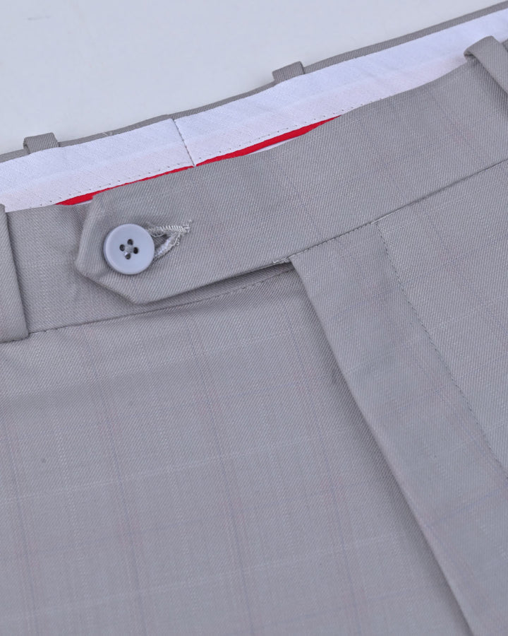 Dusty Cream Coloured Checks - Wrinkle free Formal Pant