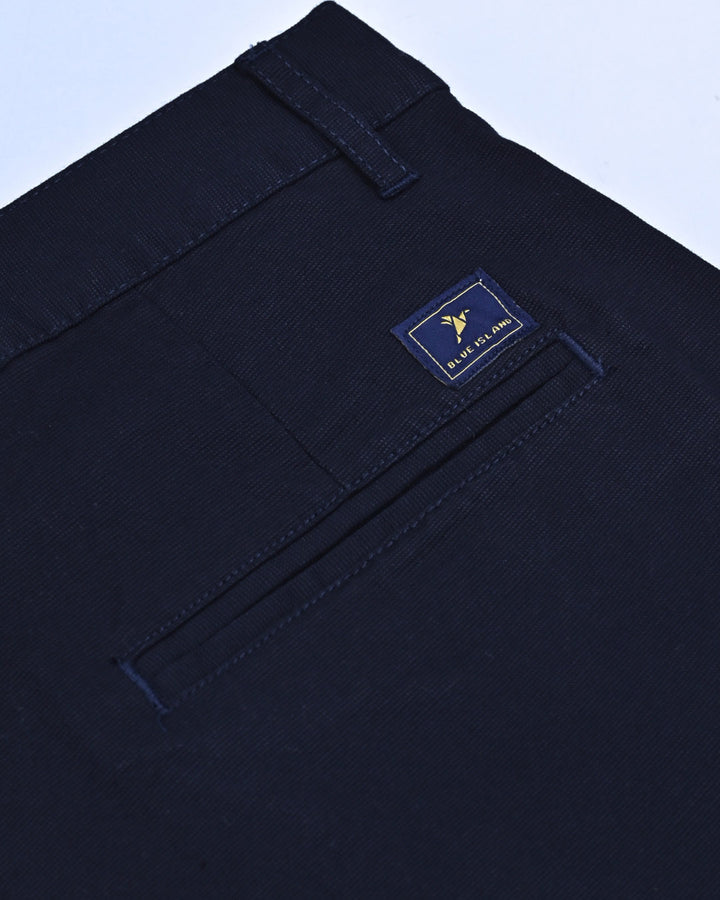 Navy Mini Weave - Dobby Pant