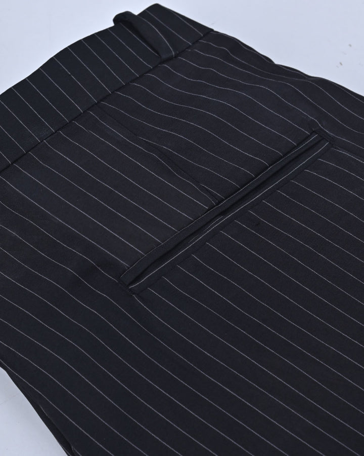 Black Dotted Vertical Stripes - Wrinkle free Formal Pant