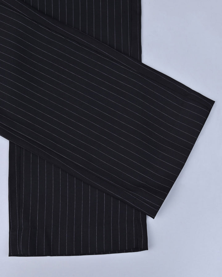 Black Dotted Vertical Stripes - Wrinkle free Formal Pant