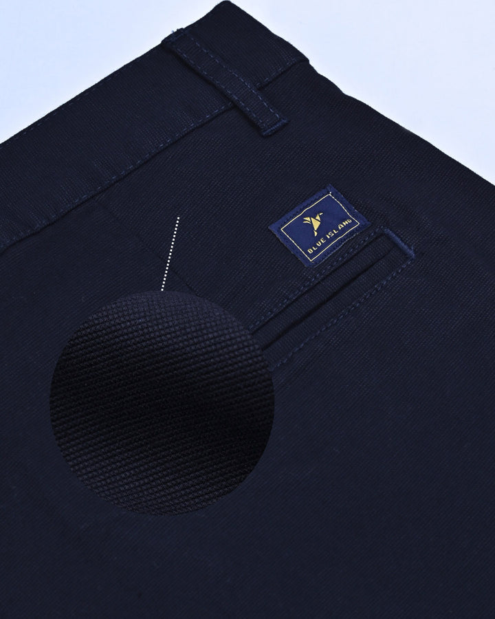 Navy Mini Weave - Dobby Pant