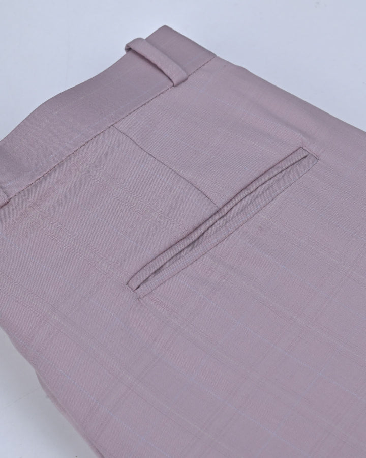 Dusty Pink Coloured Checks - Wrinkle free Formal Pant
