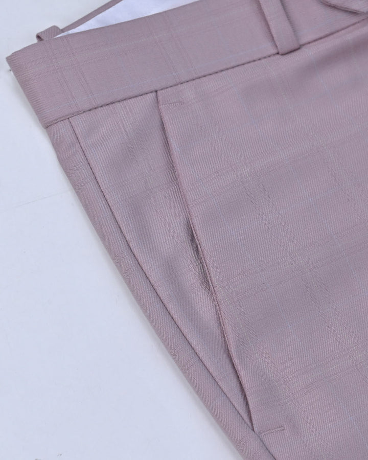 Dusty Pink Coloured Checks - Wrinkle free Formal Pant