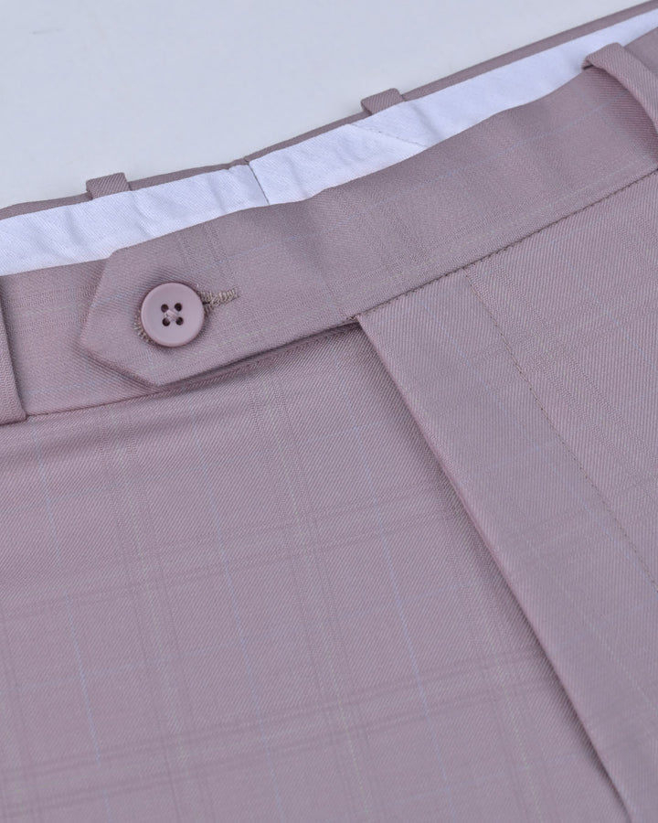Dusty Pink Coloured Checks - Wrinkle free Formal Pant