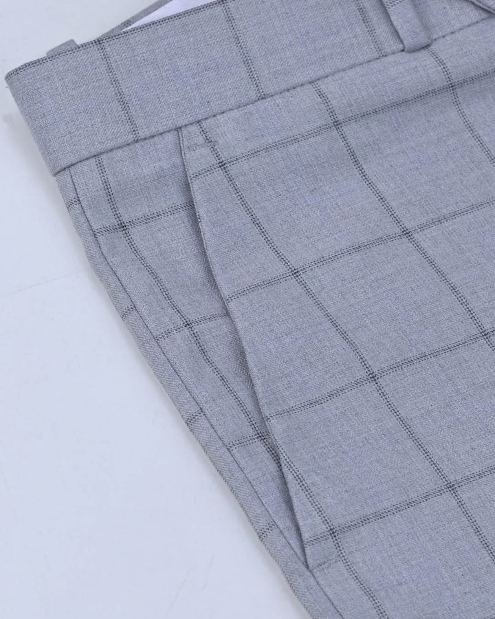 Grey Dotline Checks - Wrinkle free Formal Pant