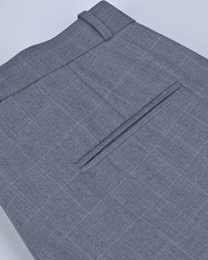 Grey Grain Checks - Wrinkle free Formal Pant