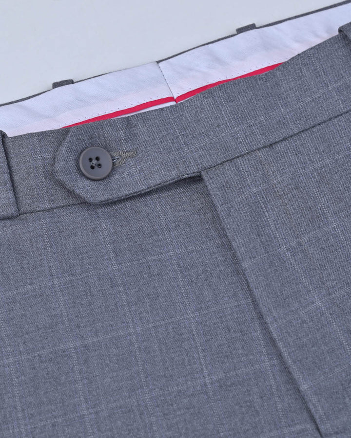 Grey Grain Checks - Wrinkle free Formal Pant