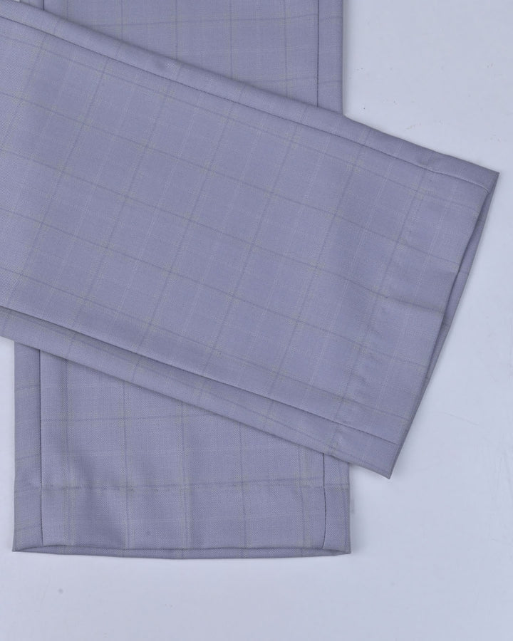 Shiny Grey Coloured Checks - Wrinkle free Formal Pant