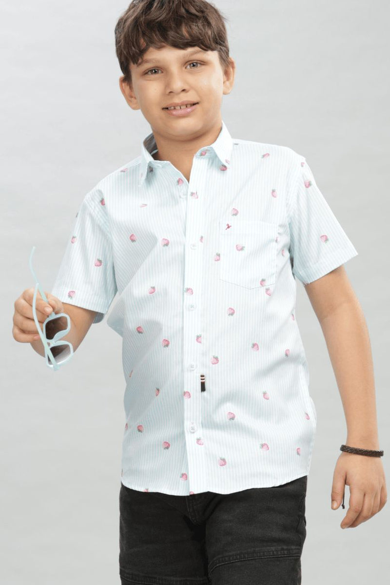 KIDS - Blue Berry Print - Half-Stain Proof Shirt