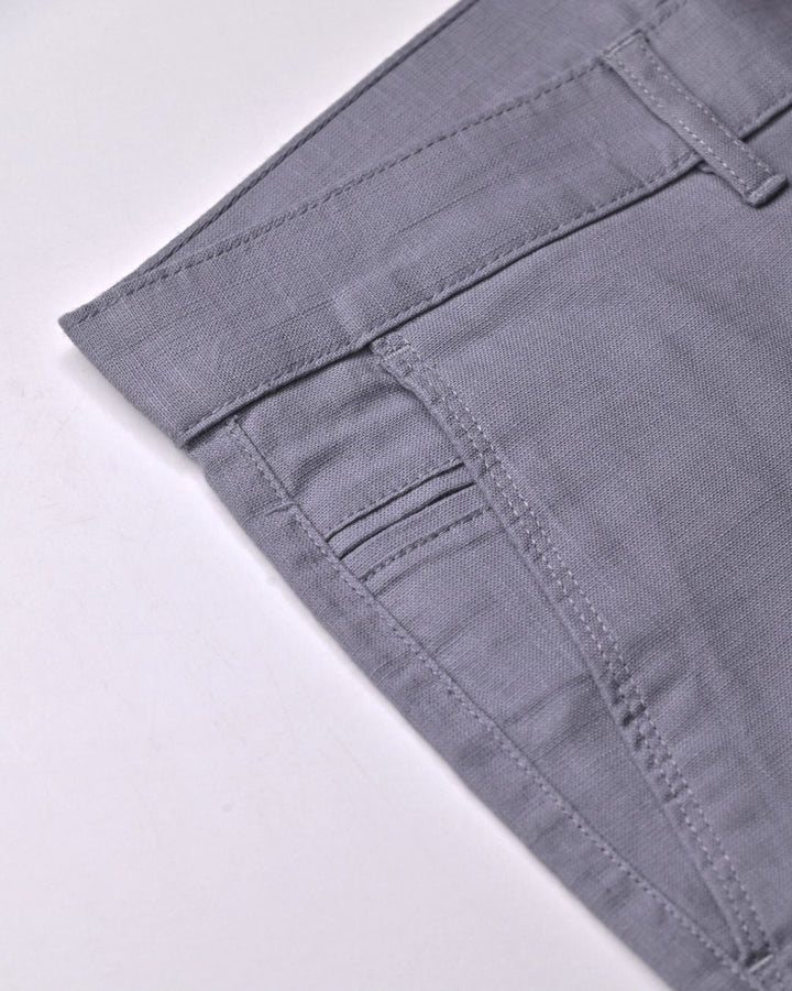 Steel Grey - 2 way stretch - COTTON LINEN PANT
