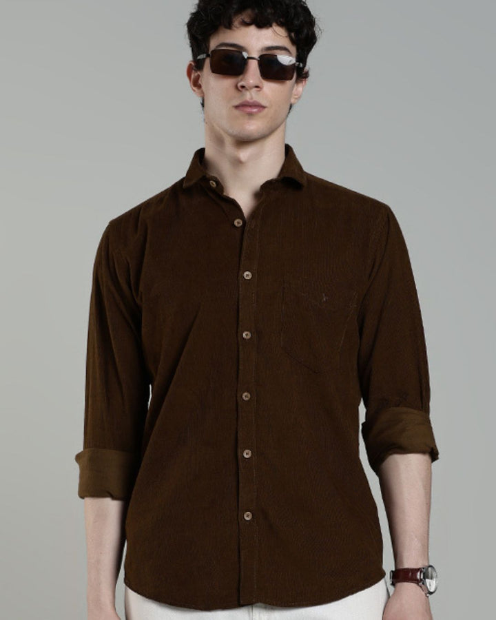 Lite Brown - Full-Corduroy Shirt