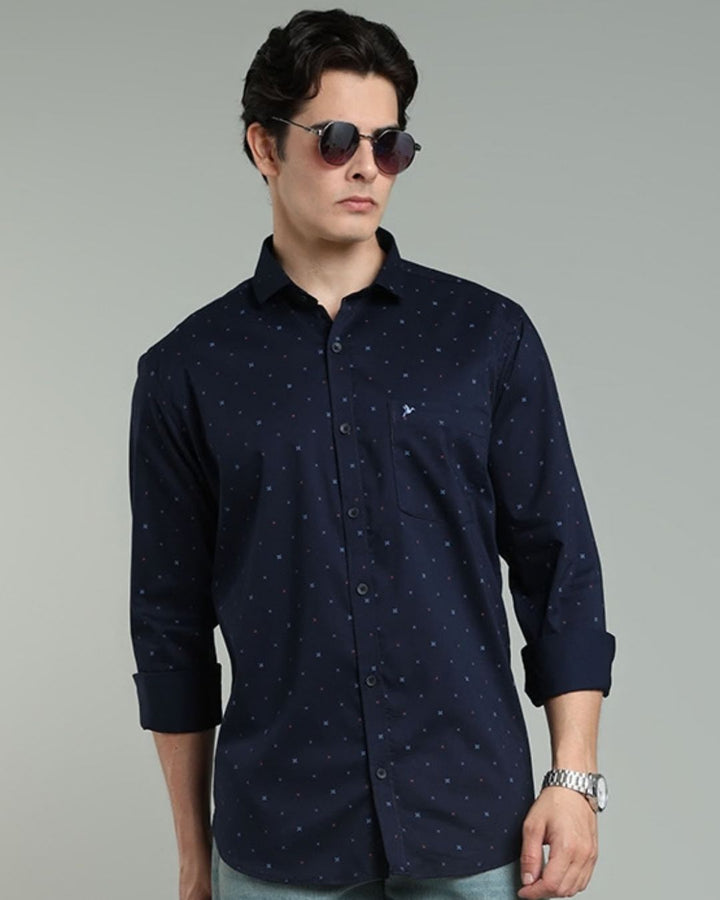 Navy Cross Print -Full-Stain Proof