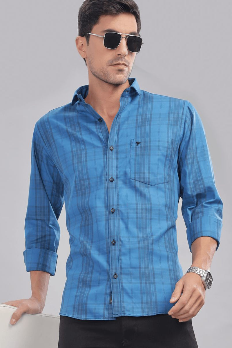 Cobalt Blue Checks - Full-Stain Proof