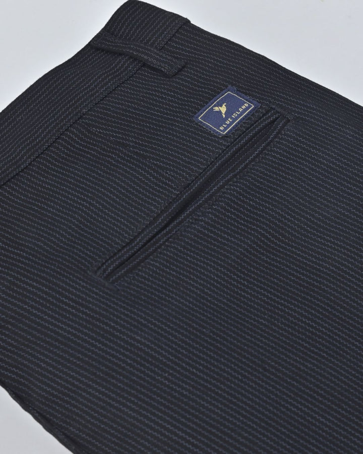 Black Seismic Wave Printed - 2 way stretch - COTTON PANT
