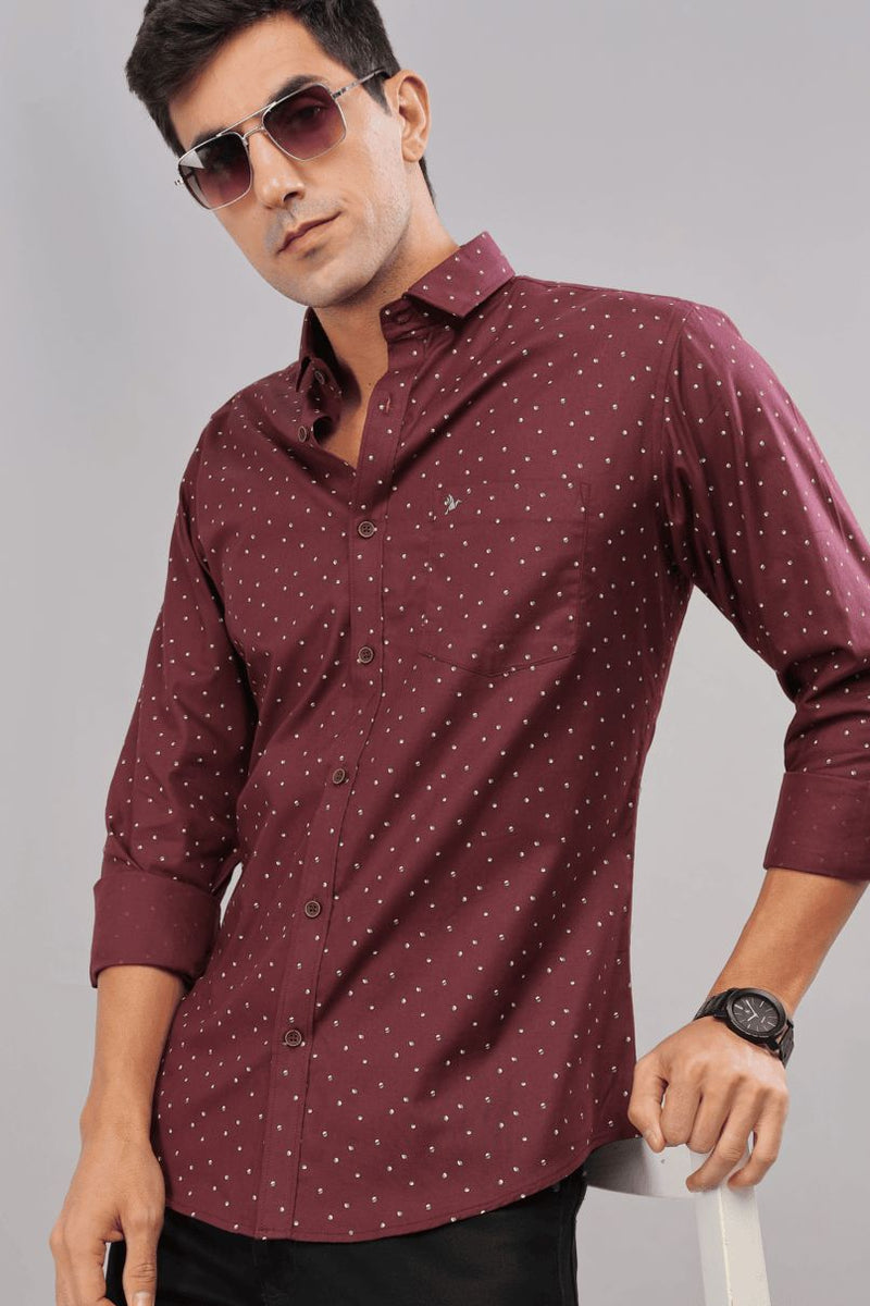 Maroon Polka Print -Full-Stain Proof