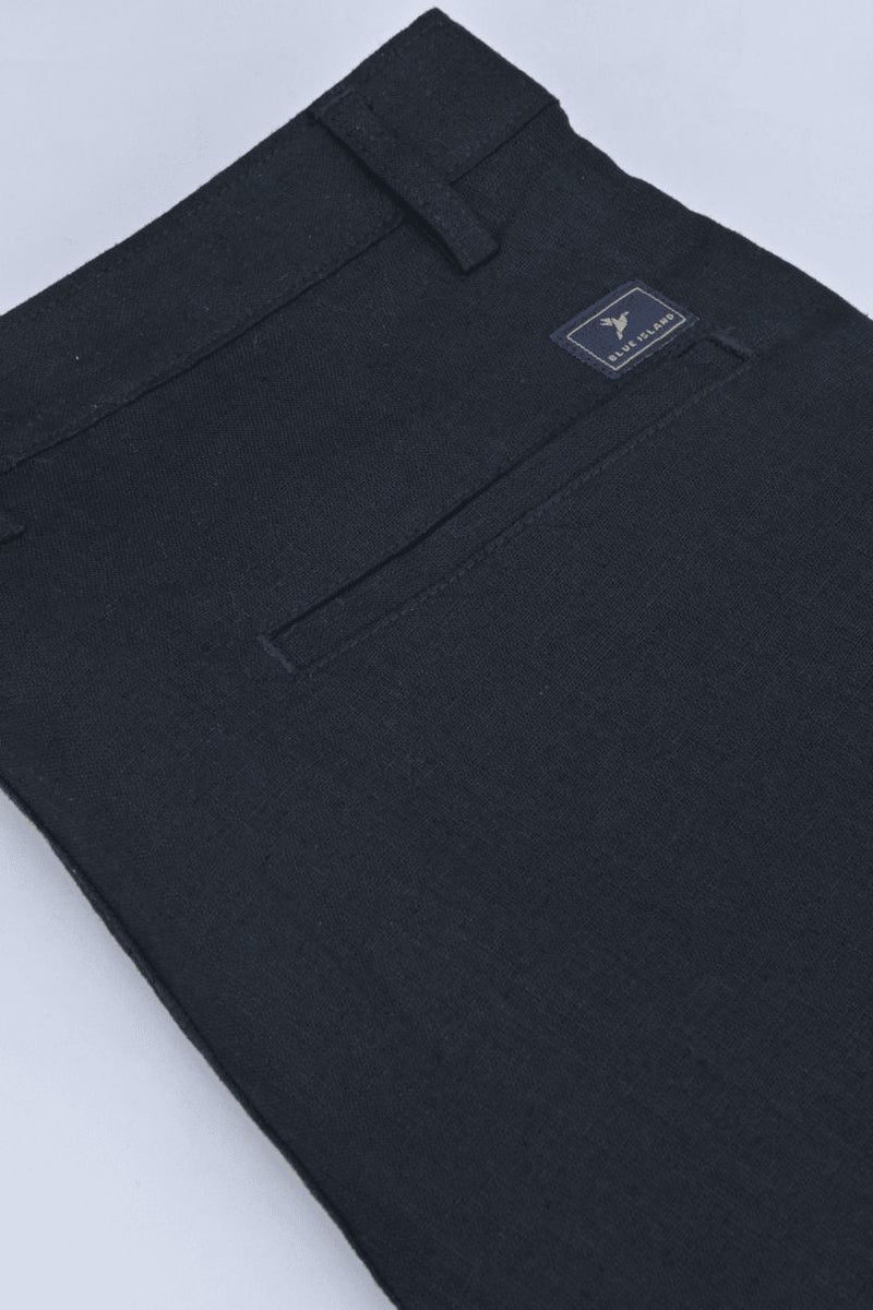 Black Linen - 2 way stretch - COTTON PANT