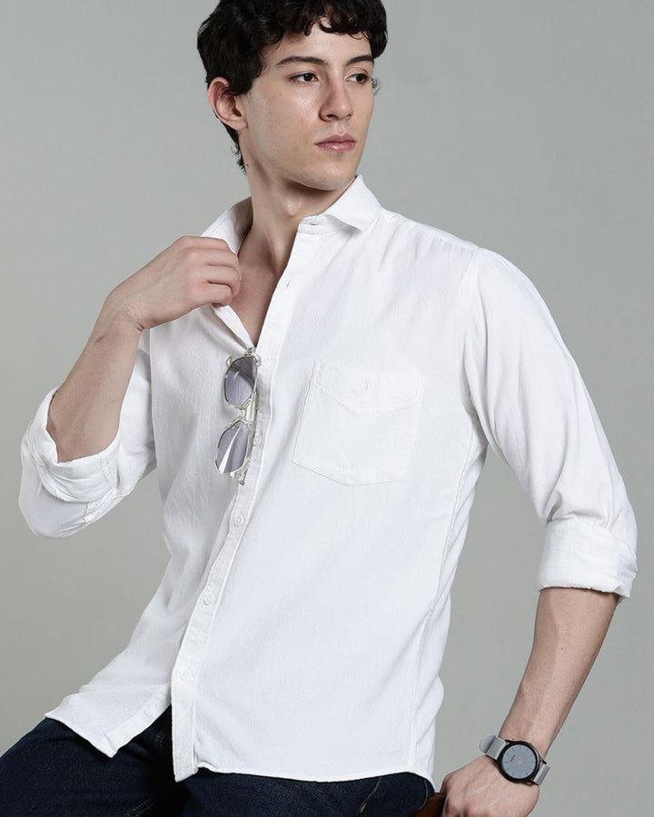 Moon White - Full-Corduroy Shirt