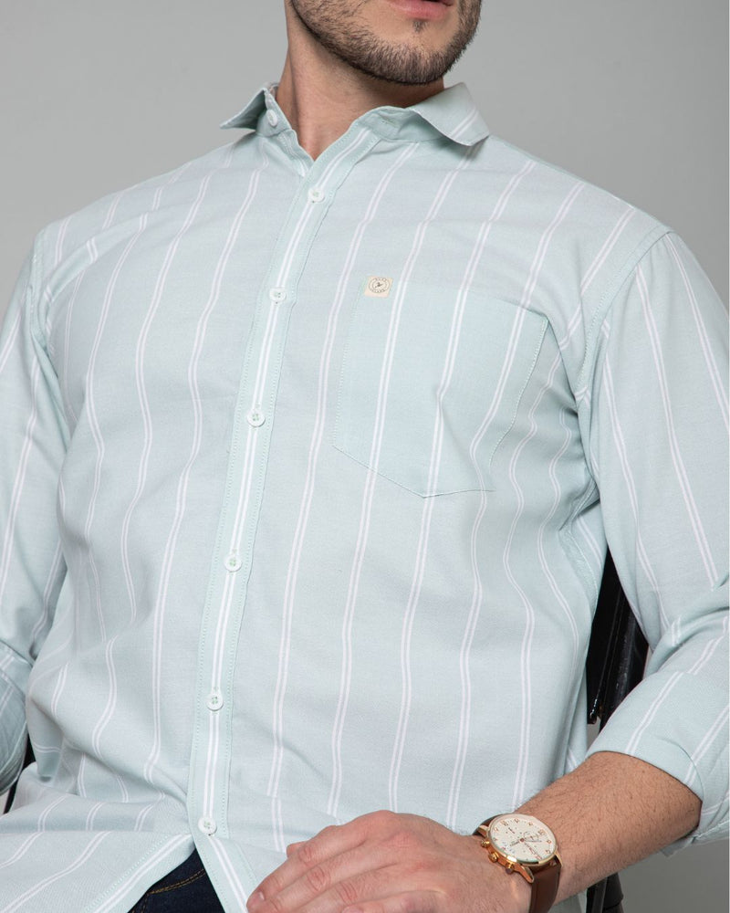 Mild Green Linear Stripes - Full-Stain Proof