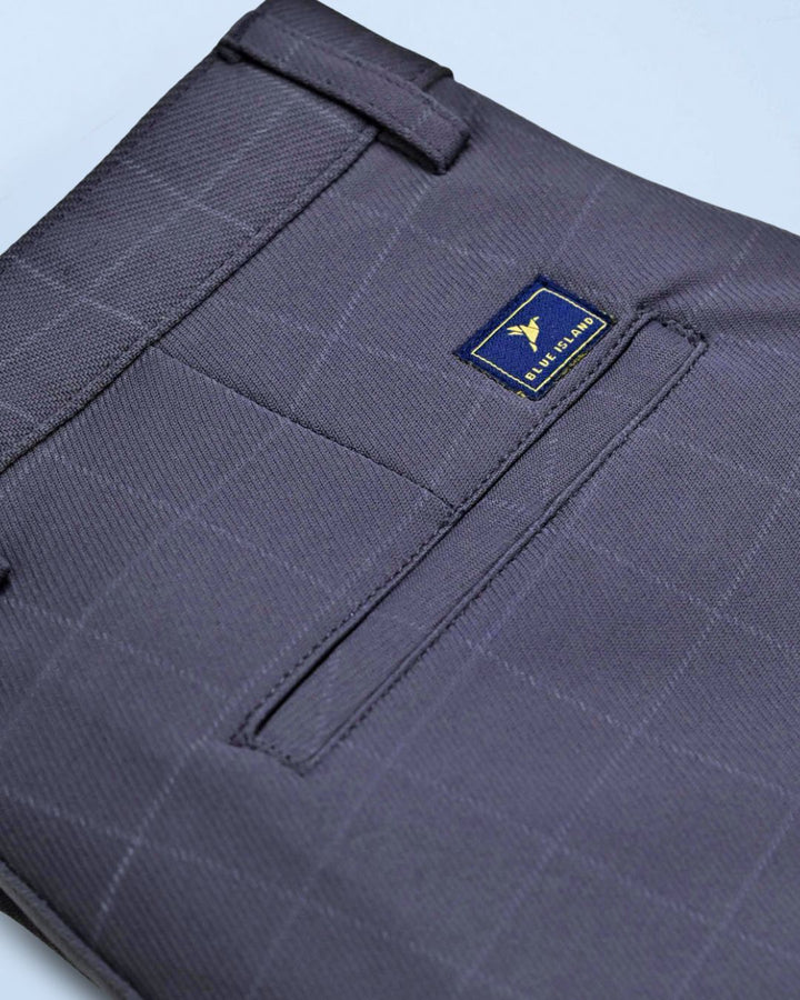 Grey Box Checks - 2 way stretch - COTTON PANT