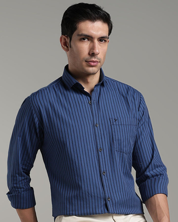 Marine Blue Bold Stripes - Full-Stain Proof