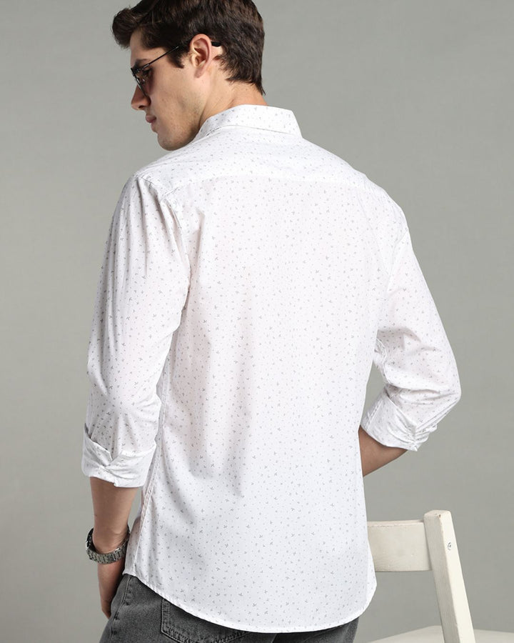 White & Grey Print -Full-Stain Proof