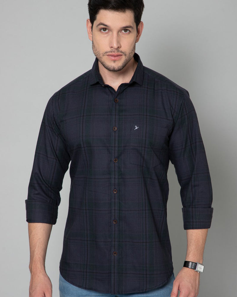 Dark Navy Checks - Full-Stain Proof